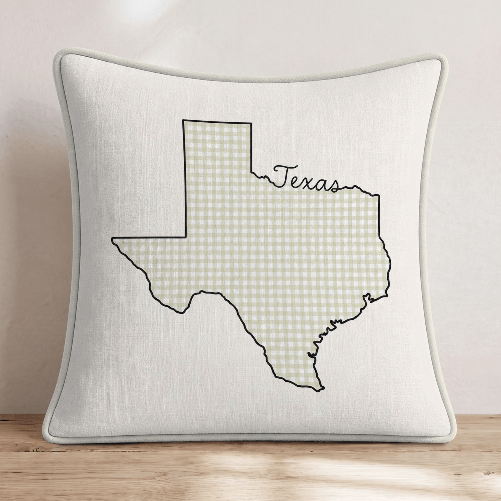 Green Plaid Texas Throw Pillow - Hillcroft Home