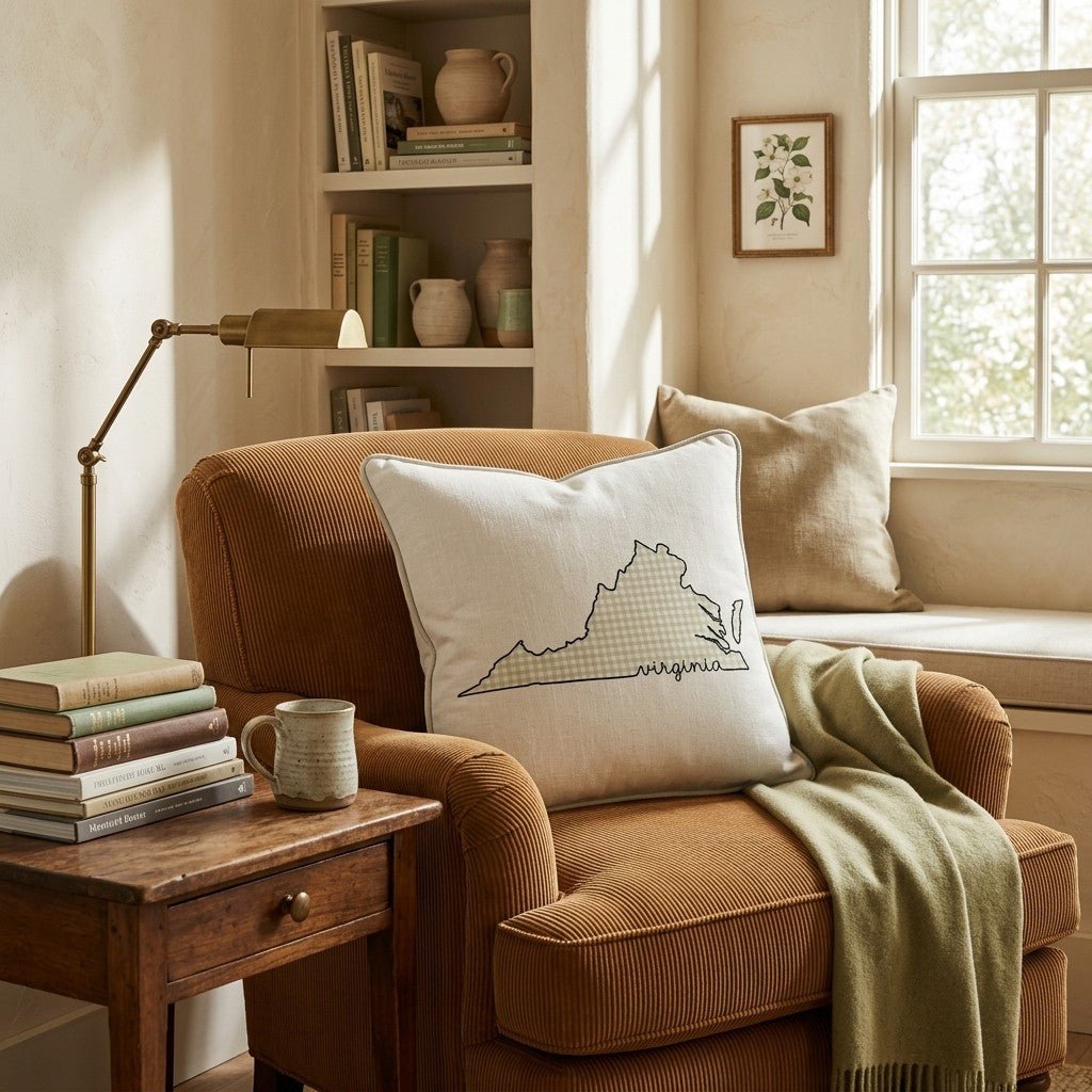 Green Plaid Virginia Throw Pillow - Hillcroft Home