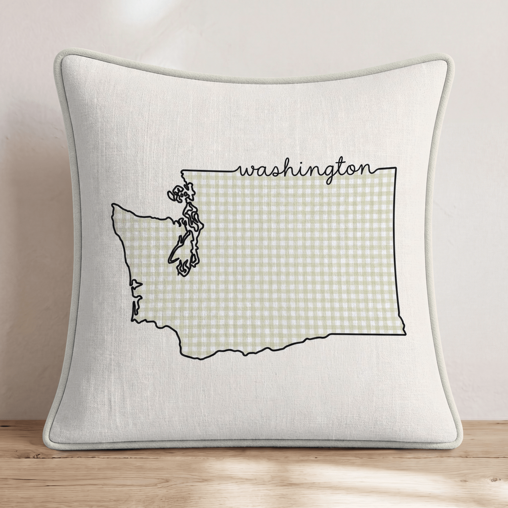 Green Plaid Washington Throw Pillow - Hillcroft Home