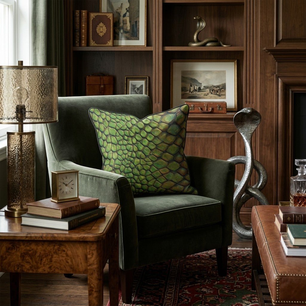 Green Scale Shift Throw Pillow - Hillcroft Home