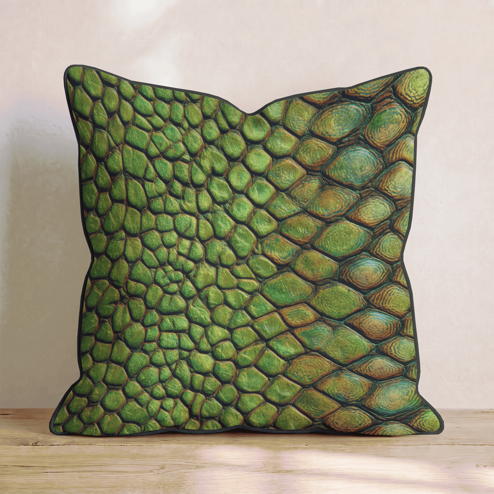 Green Scale Shift Throw Pillow - Hillcroft Home