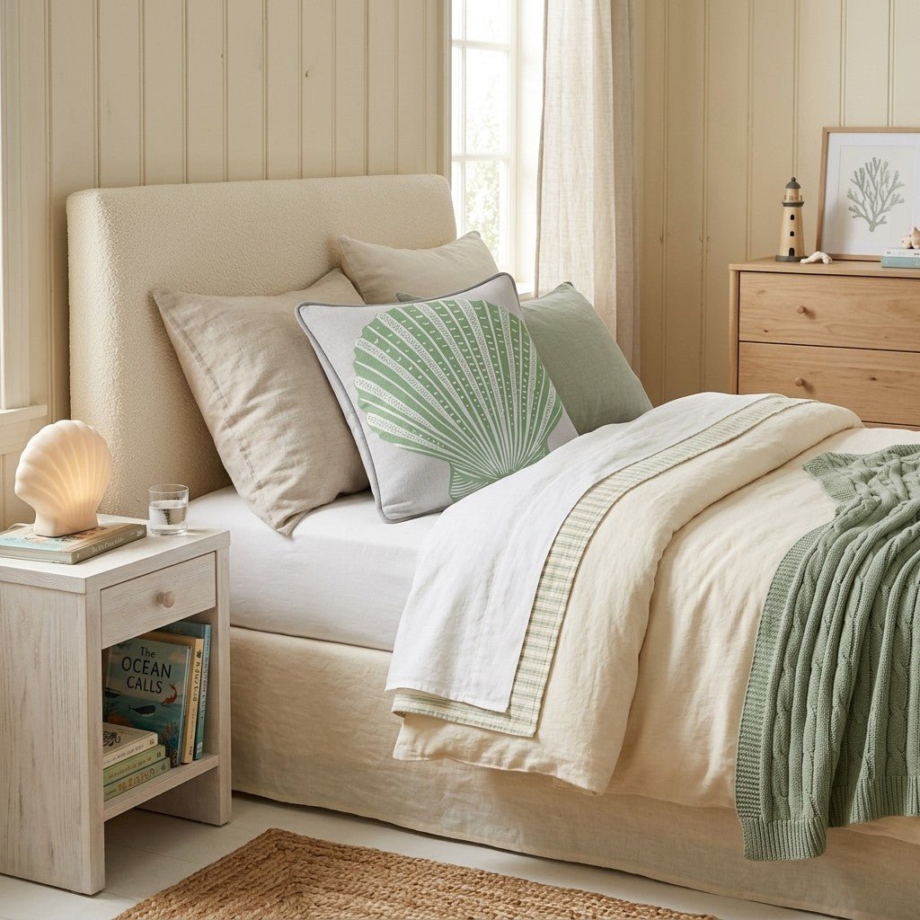 Green Shell Throw Pillow - Hillcroft Home