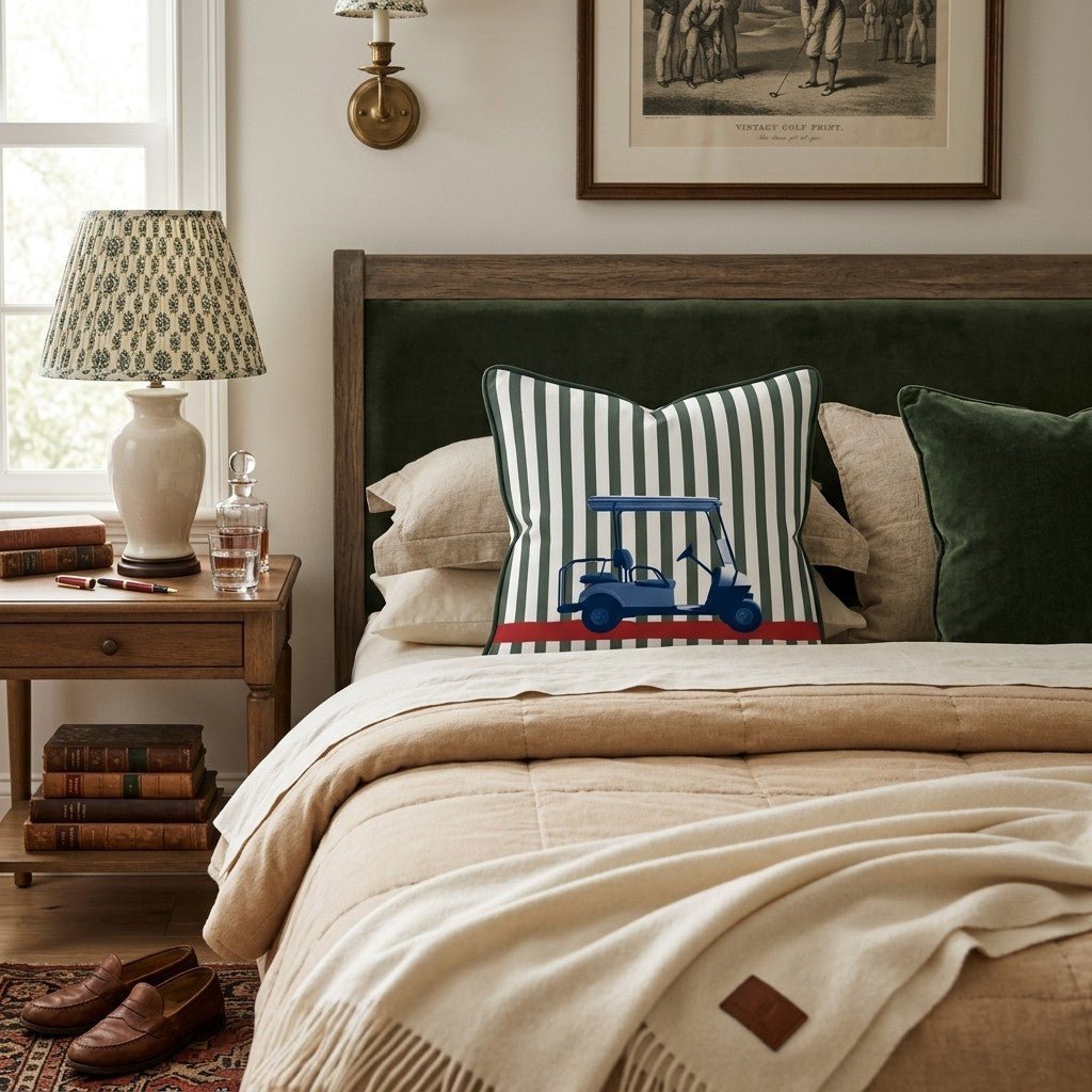 Green Stripe Buggie Throw Pillow - Hillcroft Home