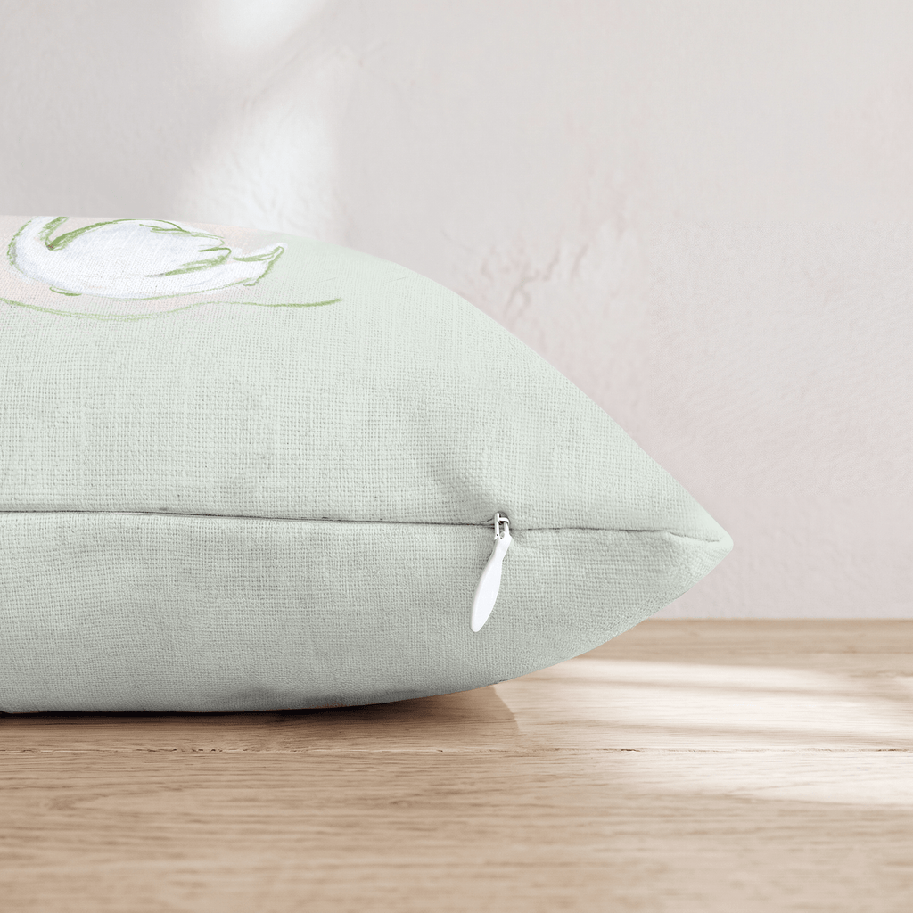 Green Swan Heart Throw Pillow - Hillcroft Home