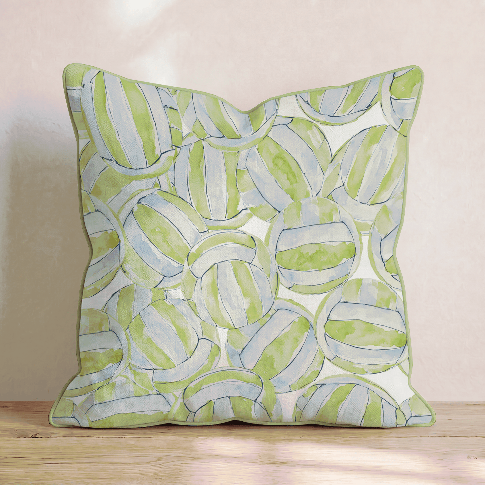 Green Volley Throw Pillow - Hillcroft Home