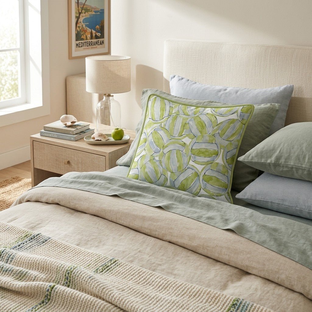 Green Volley Throw Pillow - Hillcroft Home