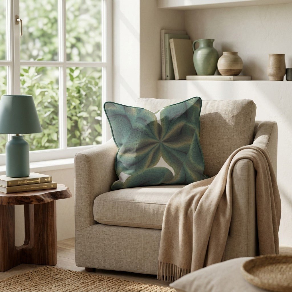 Green Warp Throw Pillow - Hillcroft Home