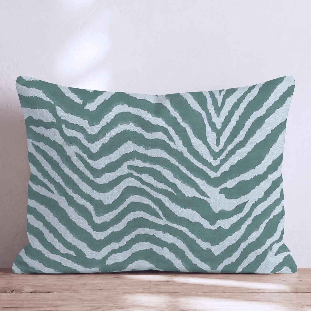 Green Zebra Throw Pillow - Hillcroft Home