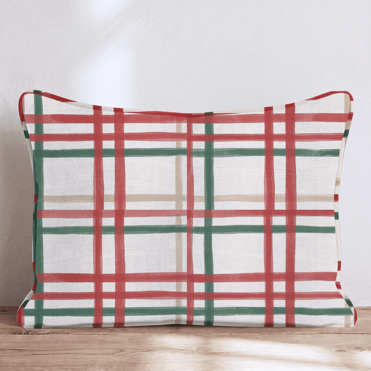 Greenhouse Check Terracotta Throw Pillow throw pillow - Hillcroft Home