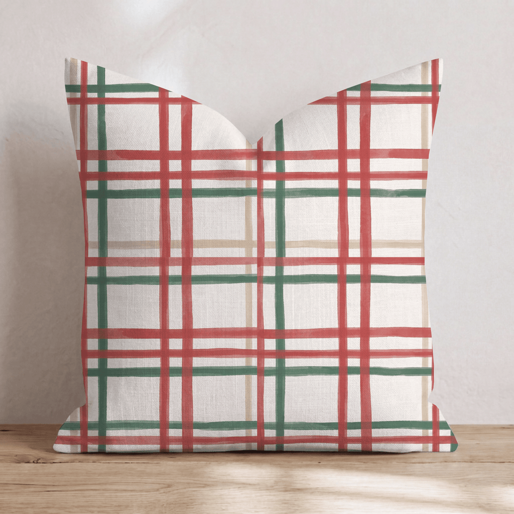 Greenhouse Check Terracotta Throw Pillow throw pillow - Hillcroft Home