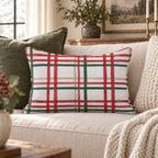 Greenhouse Check Terracotta Throw Pillow throw pillow - Hillcroft Home