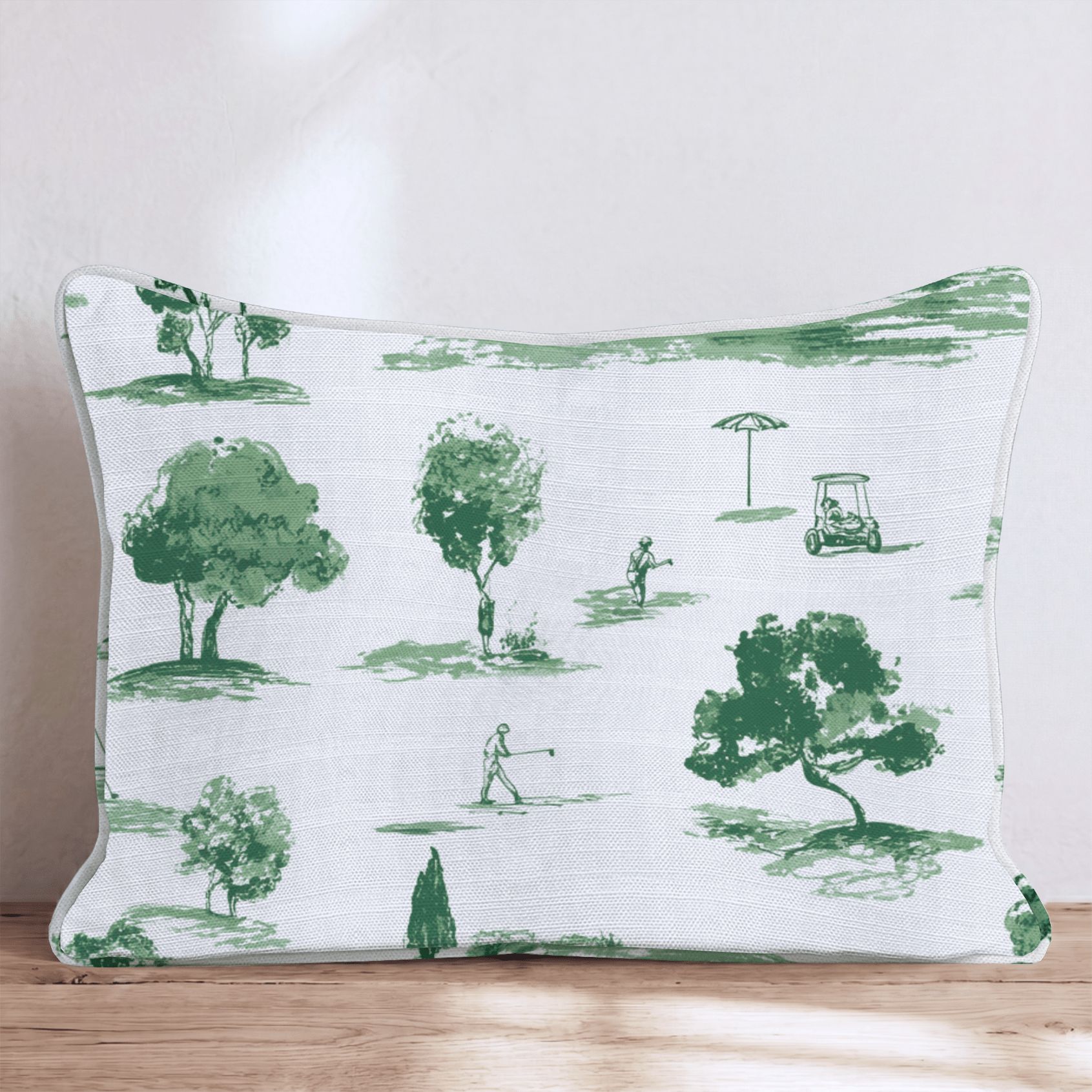 Greenside Toile Throw Pillow - Hillcroft Home