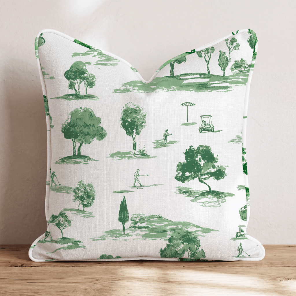 Greenside Toile Throw Pillow - Hillcroft Home