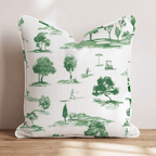 Greenside Toile Throw Pillow - Hillcroft Home