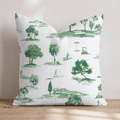 Greenside Toile Throw Pillow - Hillcroft Home