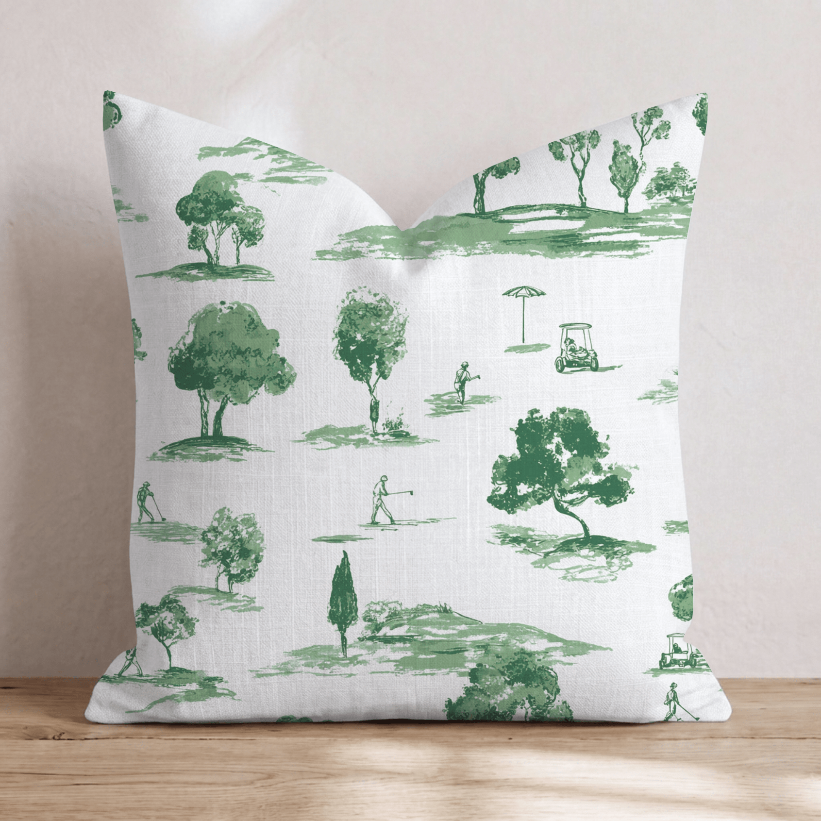 Greenside Toile Throw Pillow - Hillcroft Home