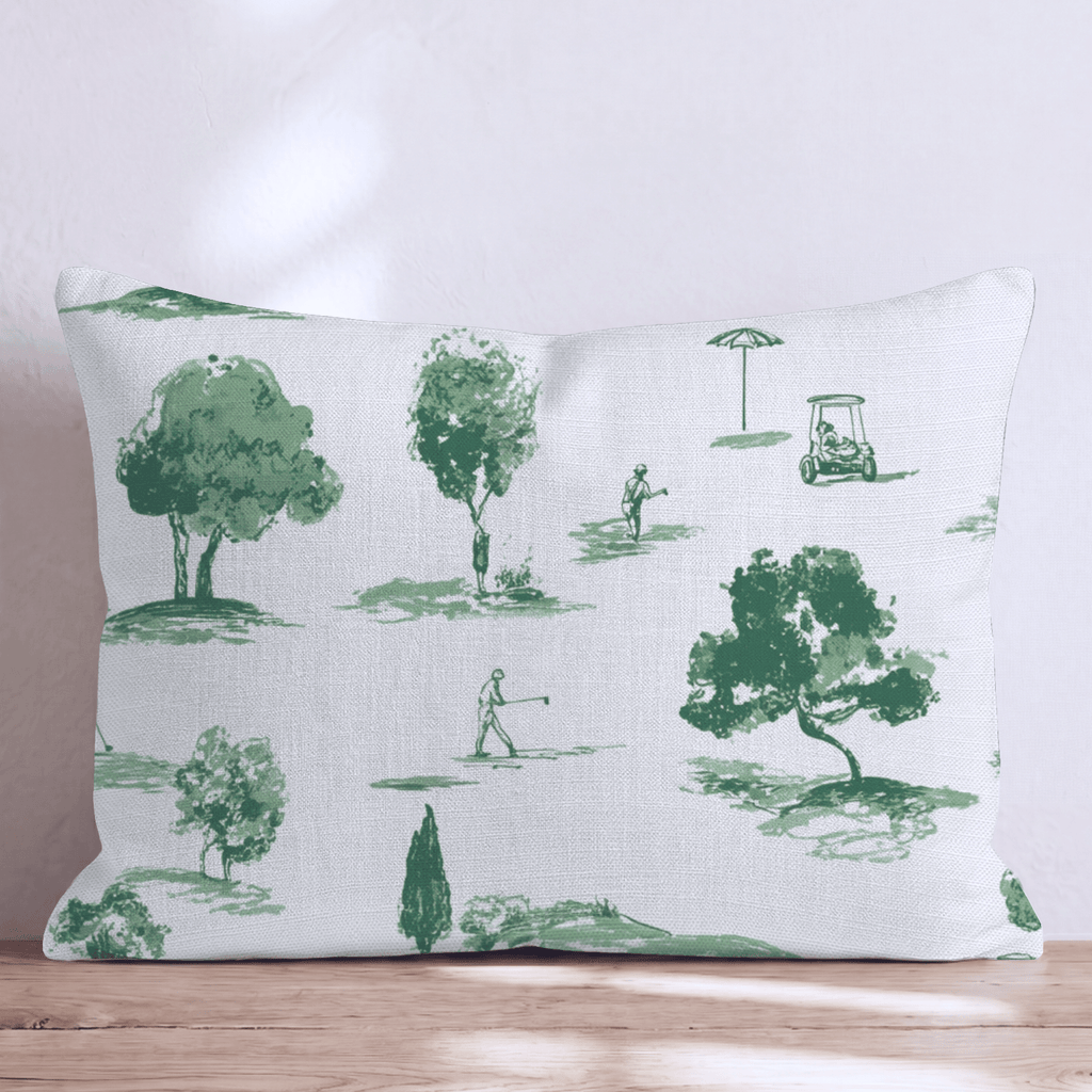 Greenside Toile Throw Pillow - Hillcroft Home