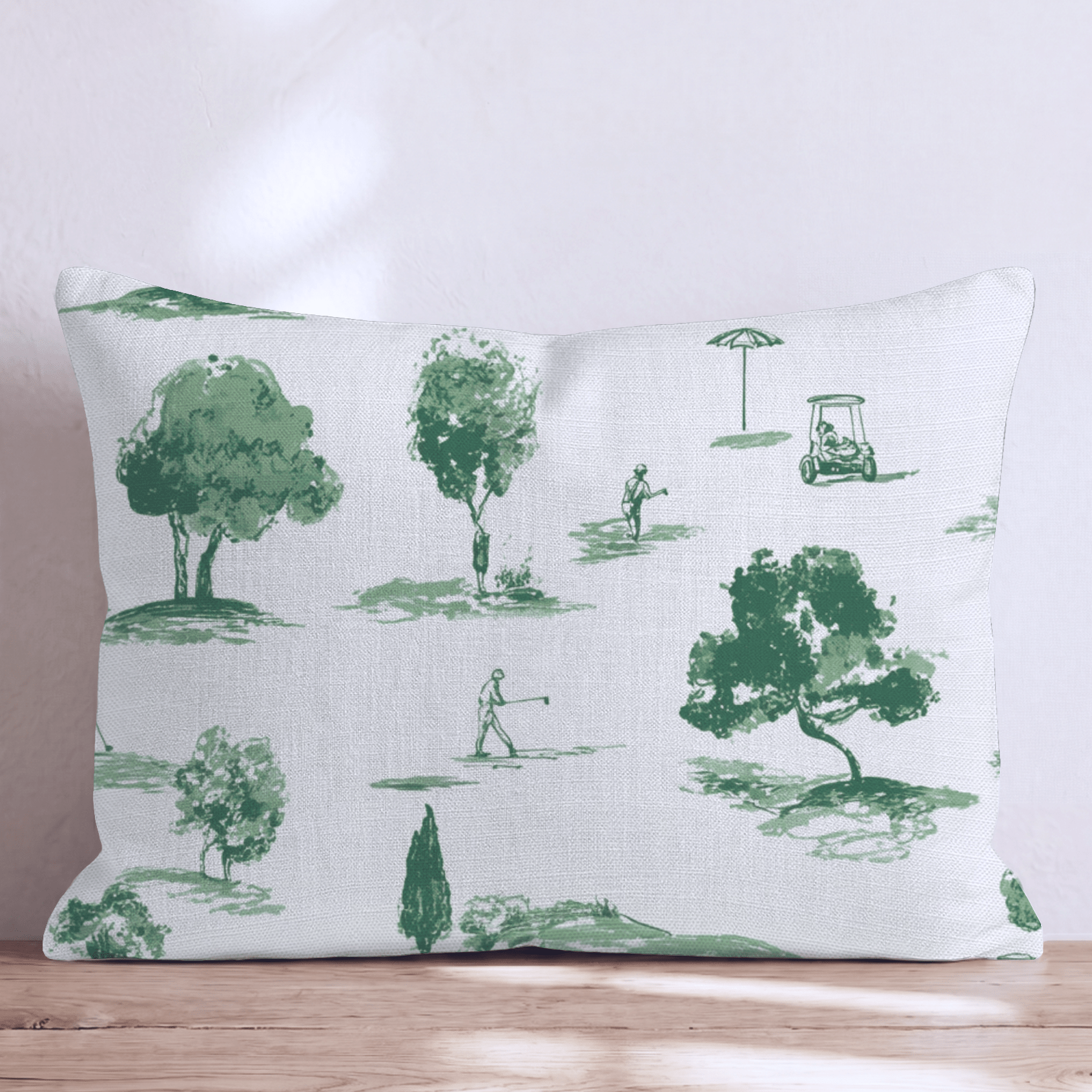 Greenside Toile Throw Pillow - Hillcroft Home
