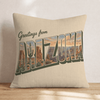 Greetings From Arizona Throw Pillow - Hillcroft Home