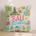 Greetings From Bali Throw Pillow - Hillcroft Home