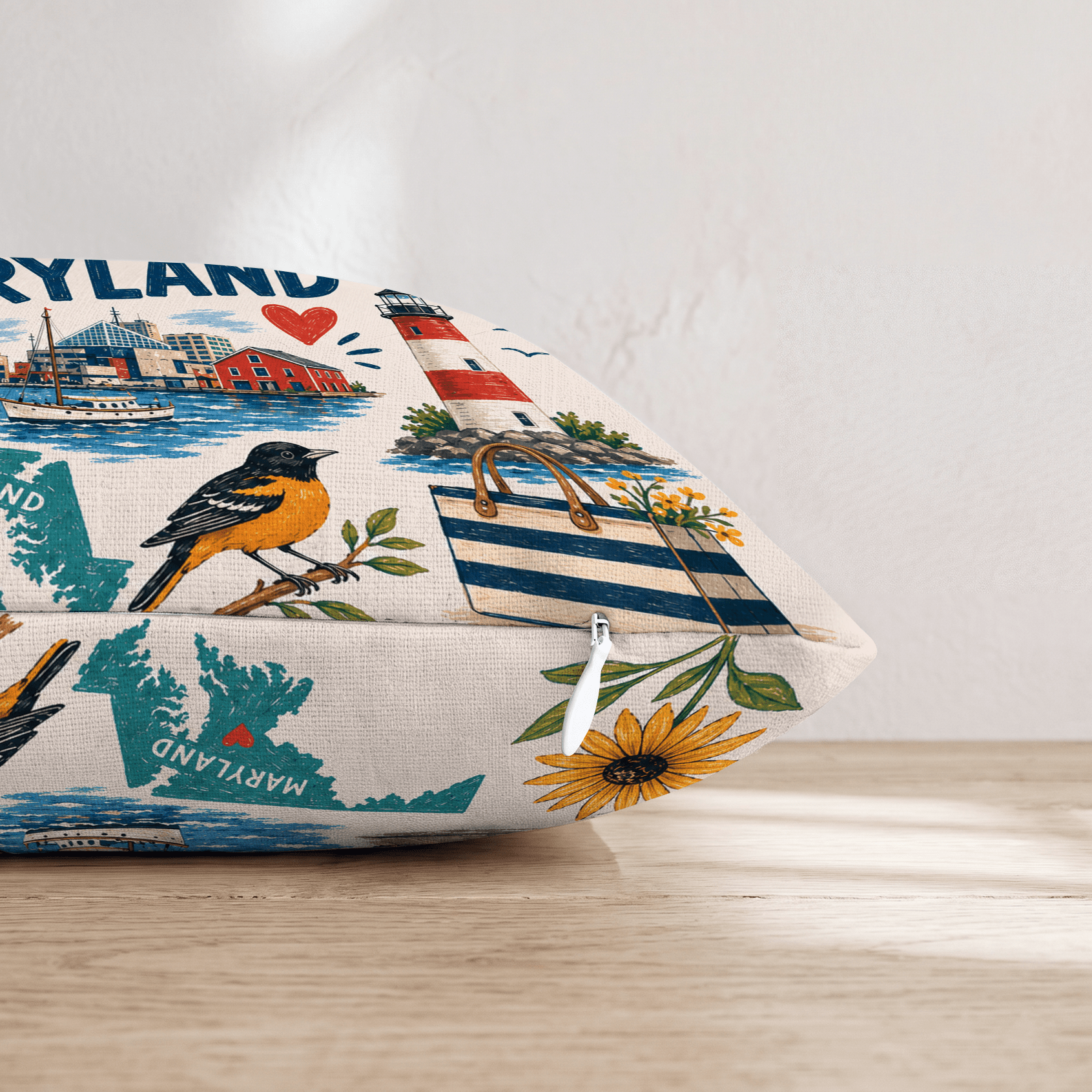 Greetings From Baltimore Throw Pillow - Hillcroft Home