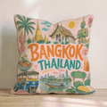 Greetings From Bangkok Throw Pillow - Hillcroft Home