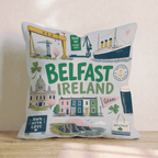 Greetings From Belfast Throw Pillow - Hillcroft Home