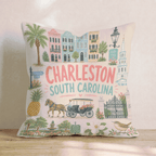 Greetings From Charleston Throw Pillow - Hillcroft Home