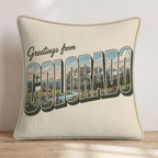 Greetings From Colorado Throw Pillow - Hillcroft Home