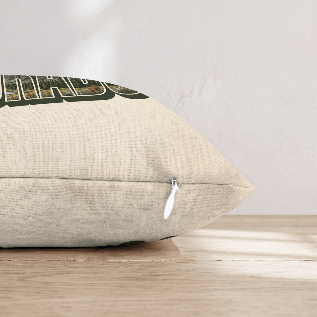 Greetings From Colorado Throw Pillow - Hillcroft Home
