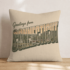 Greetings From Connecticut Throw Pillow - Hillcroft Home