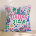 Greetings from Dallas Throw Pillow - Hillcroft Home