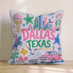Greetings from Dallas Throw Pillow - Hillcroft Home