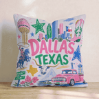 Greetings from Dallas Throw Pillow - Hillcroft Home