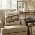 Greetings From Georgia Throw Pillow - Hillcroft Home