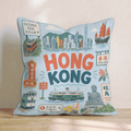 Greetings From Hong Kong Throw Pillow - Hillcroft Home