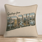 Greetings From Idaho Throw Pillow - Hillcroft Home