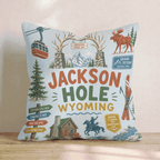 Greetings From Jackson Hole Throw Pillow - Hillcroft Home