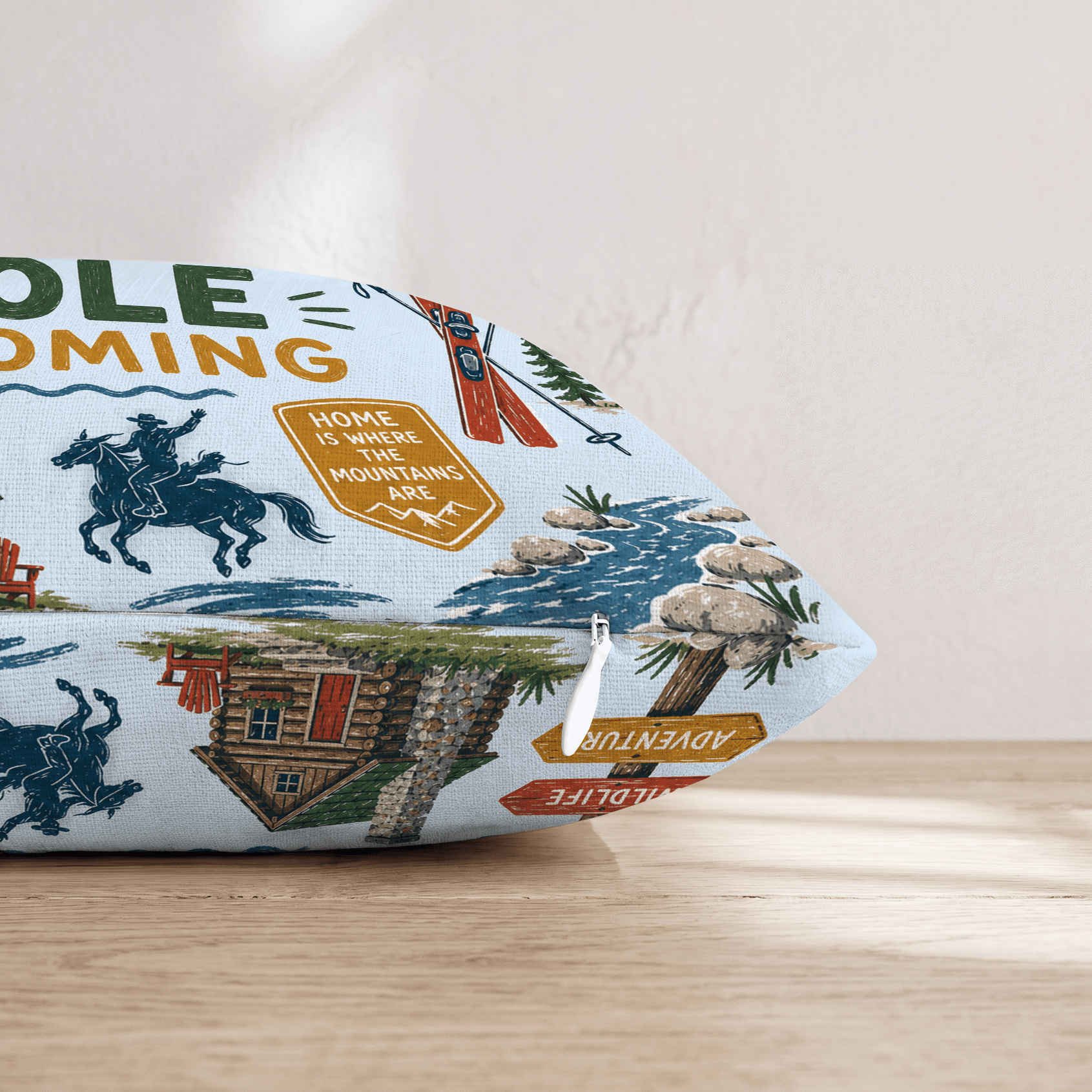 Greetings From Jackson Hole Throw Pillow - Hillcroft Home