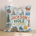 Greetings From Jackson Hole Throw Pillow - Hillcroft Home