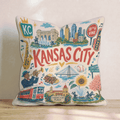 Greetings From Kansas City Throw Pillow - Hillcroft Home