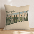 Greetings From Kentucky Throw Pillow - Hillcroft Home