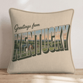Greetings From Kentucky Throw Pillow - Hillcroft Home