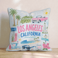 Greetings From Los Angeles Throw Pillow - Hillcroft Home