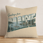 Greetings From Maine Throw Pillow - Hillcroft Home