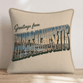 Greetings From Massachusets Throw Pillow - Hillcroft Home
