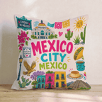 Greetings From Mexico City Throw Pillow - Hillcroft Home