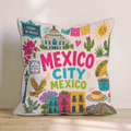 Greetings From Mexico City Throw Pillow - Hillcroft Home