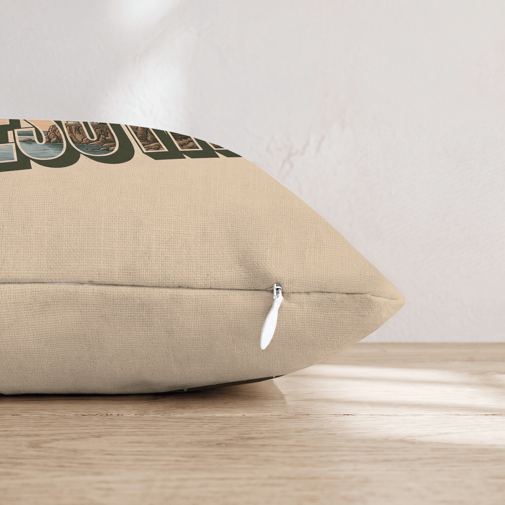 Greetings From Minnesota Throw Pillow - Hillcroft Home
