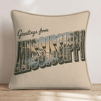 Greetings From Mississippi Throw Pillow - Hillcroft Home